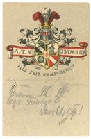 Königsberg (Pr.), Stadtkreis Königsberg Königsberg (Pr.), Karte der Akademischen Turnverbindung Ostmark Кёнигсберг (Пр.), открытка академического гимнастического соединения «Остмарк»