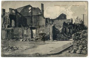 Soldau, Kreis Neidenburg Soldau, Marktplatz nach der Zerstörung im 1. Weltkrieg II Erster Weltkrieg
