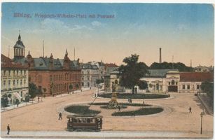 Elbing, Stadt, Stadtkreis Elbing Elbing, Friedrich-Wilhelm-Platz mit Postamt 