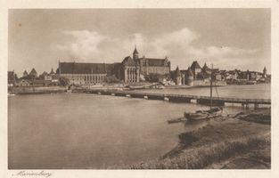 Marienburg, Westpr., Kreis Marienburg Marienburg i. Westpr., Die Marienburg mit Schiffbrücke VI Marienburg, Schloß