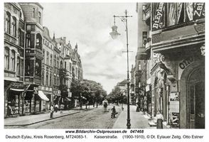 Deutsch Eylau, Kreis Rosenberg Karl-Freyburger-Straße (fr. Kaiserstraße)