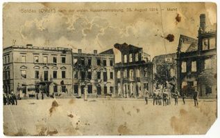 Soldau, Kreis Neidenburg Soldau, Markt nach der 1. Russenvertreibung 28.08.1914 Erster Weltkrieg