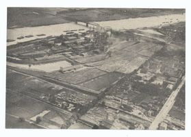 Tilsit, Stadt, Stadtkreis Tilsit Stolbecker Straße Tilsit, Stolbecker Str. und Zellstofffabrik, Luftbild II 