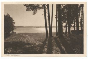  Masuren, Blick auf den Muckersee mit Insel Masurische Seen