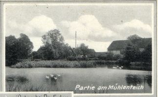 Schlauthienen, Kreis Preußisch Eylau Schlauthienen, Partie am Mühlenteich 