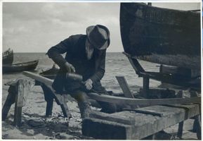  Kurische Nehrung, Bootsbau, Spanten-Tischler Kurische Nehrung, Fischerei