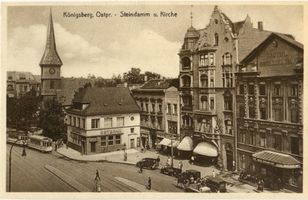 Königsberg (Pr.), Stadtkreis Königsberg Steindamm Königsberg (Pr.), Steindamm und Kirche Кёнигсберг (Пр.), Штайндамм и церковь