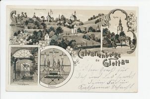 Glottau, Kreis Heilsberg Glottau, Calvarienberg, Ölberggrotte, Kirche, 12. Station 