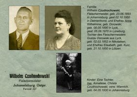 Johannisburg, Kreis Johannisburg Lycker Straße 3 Johannisburg, Familie Czudnochowski, Fleischermeister Йоханнисбург, семья Чудноховски, мясной мастер