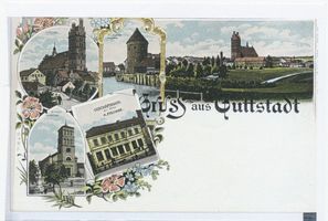 , Guttstadt, Kath. Kirche, Ev. Kirche, Alter Turm, Geschäftshaus A. Fischer 