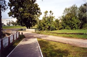 Nordenburg, Stadt, Kreis Gerdauen Nordenburg (Крылово), Die ehemalige Kreisstraße, links Nordenburg, rechts Richtung Insterburg Норденбург (Крылово), бывшая окружная дорога, слева Норденбург, справа в сторону Инстербурга