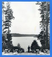 Niedersee, Kreis Sensburg Rudczanny, Blick vom Kurhaus auf den Niedersee Masuren, Niedersee