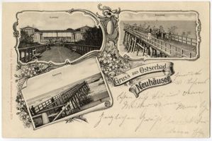 Neuhäuser, Kreis Samland Neuhäuser, Kurhotel; Seesteg Нойхойзер, кургостиница; морской понтон