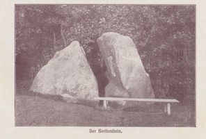 Neukuhren, Kreis Samland Neukuhren, Der Borstenstein mit Inschrift Нойкурен, камень Борстенштайн с надписью