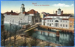 Memel, Stadt, Stadtkreis Memel Memel, Partie an der Börsenbrücke Мемель, вид у Биржевого моста