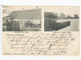 Haffwinkel, Kreis Labiau Labagienen, Gasthaus O. Britz, Partie am Kurischen Haff 