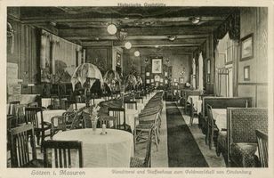 Lötzen, Stadt, Kreis Lötzen Königsberger Straße Lötzen, Historische Gaststätte, Konditorei und Kaffeehaus zum Feldmarschall von Hindenburg 
