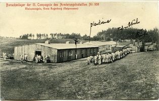 Klein Strengeln, Kreis Angerburg Klein Strengeln, Barackenlager der II. Companie des Amierungsbattaillon Nr. 108 Кляйн-Штренгельн, бараковый лагерь II роты оборонительного батальона № 108