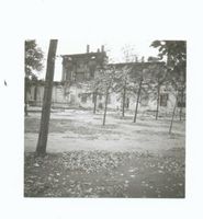 Tilsit, Stadt, Stadtkreis Tilsit Tilsit, Restaurant  Jakobsruh  von der Gartenseite nach der Zerstörung III Ostpreußen, Zweiter Weltkrieg und das Ende