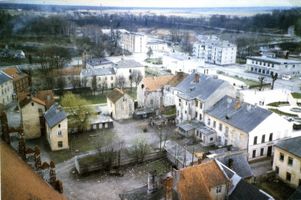Friedland (Ostpr.), Kreis Bartenstein Friedland (Правдинск), Ortsansicht mit Blick Richtung Osten 