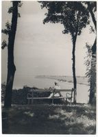 Balga, Kreis Heiligenbeil Balga, Ausblick vom Burggarten der Ordensburg auf das Frische Haff Frische Nehrung - Frisches Haff
