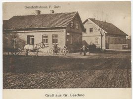 Leschnau, Ort, Kreis Allenstein Groß Leschno, Geschäftshaus F. Gutt 
