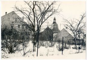 Bischofstein, Kreis Rößel Bischofstein, Stadtteilansicht mit Matthias-Kirche 