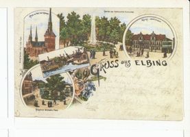 Elbing, Stadt, Stadtkreis Elbing Elbing, Kirche, Garten, Landratsamt, Werft, Frdr.- Wilh.-Platz Эльбинг, церковь, сад, уездное управление, верфь, площадь Фридриха Вильгельма