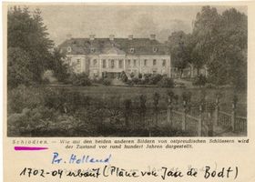 Schlodien, Kreis Preußisch Holland Schlodien, Schloß von der Gartenseite II 