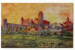 Marienwerder, Stadt, Kreis Marienwerder Marienwerder, Dom und Amtsgericht (Gemälde) Мариенвердер, собор и участковый суд (картина)