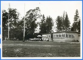 Görlitz Kr. Rastenburg, Gut, Kurhaus und Bahnstation, Kreis Rastenburg Görlitz Kr. Rastenburg, Gut, Kurhaus und Bahnstation, Erfrischungshalle am Moysee II Гёрлиц, округ Растенбург, поместье, курзал и станция, буфетный зал у озера Мойзе, II
