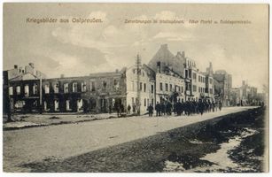 Ebenrode, Stadt, Kreis Ebenrode Stallupönen, Zerstörungen Alter Markt und Goldaper Straße Erster Weltkrieg