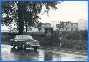 Allenstein, Stadtkreis Allenstein Allenstein, Stadteingang mit Schule im Hintergrund 