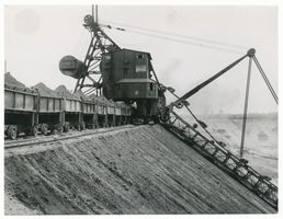 Palmnicken, Kreis Samland Palmnicken, Bernsteinwerk, Tagebau, Bernsteingewinnung mit dem Bagger VI Ostpreußen, Bernsteingewinnung und -verarbeitung