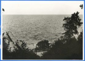 Rauschen Kr. Samland, Kreis Samland Rauschen Kr. Samland, Durchblick zum Strand mit Seesteg II Rauschen, Strand