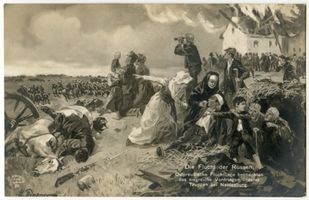  Neidenburg (Kreis), Flüchtlinge beobachten das Vordringen der Truppen Erster Weltkrieg