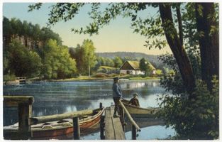 Rauschen Kr. Samland, Kreis Samland Rauschen Kr. Samland, Teichpartie VIII Раушен, Самландский уезд, вид у пруда, VIII