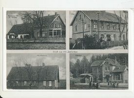 Altfinken, Ort, Kreis Osterode Alt Jablonken, Gasthaus W. Rienas, Post, Oberförsterei, Bahnhof 