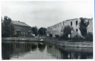 Angerburg Kr. Angerburg, Stadt, Kreis Angerburg Angerburg, Hafen mit Schlossruine und Postamt Ангербург, порт с руинами замка и почтовым отделением