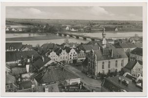 Wehlau, Kreis Wehlau Wehlau, Blick vom Kirchturm auf den Ort und das Rathaus Велау, вид с церковной башни на местечко и ратушу