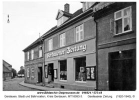 Gerdauen, Stadt und Bahnstation, Kreis Gerdauen Poststraße  