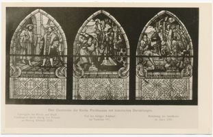 Fischhausen, Stadt, Kreis Samland Fischhausen, Glasfenster der Kirche mit histor. Darstellungen 