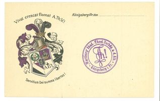Königsberg (Pr.), Stadtkreis Königsberg Königsberg (Pr.), Karte der Akademisch-Theologischen Verbindung Wartburg Königsberg, Studentenverbindungen, Korporationen