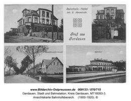 Gerdauen, Stadt und Bahnstation, Kreis Gerdauen  