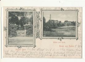 Rudau Kr. Samland, Historischer Schlachtenort, Kreis Samland Rudau Kr. Samland, Historischer Schlachtenort, Rudauer Säule, Mühle und Teich Рудау, район Самбия, историческое место сражения, Рудауская колонна, мельница и пруд