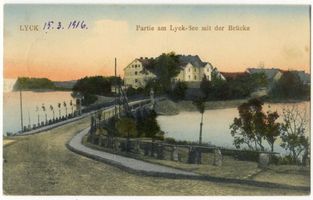 Lyck, Stadt, Kreis Lyck Lyck, Partie am Lyck-See mit Brücke II 