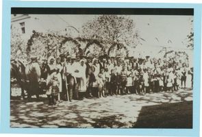 Friedenberg, Kreis Gerdauen Friedenberg, 1. Mai 1936, Gesamte Gutsbelegschaft vom Gut Mehleden 