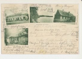 Klein Nuhr, Kreis Wehlau Klein Nuhr, Hotel zum Silberberg, Silberberg mit Allee, Schule, Oberförsterei 