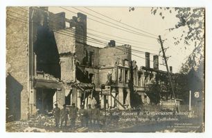 Eydtkau, Kreis Ebenrode Eydtkuhnen, Zerstörte Straße Eydtkuhnen, 1. Weltkrieg