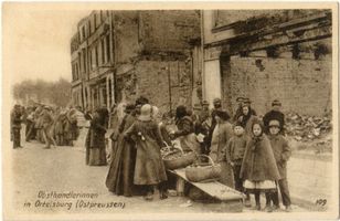 Ortelsburg, Stadt, Kreis Ortelsburg Ortelsburg, Markttreiben in der zerstörten Stadt IV Erster Weltkrieg
